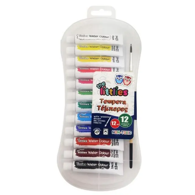 Τhe littlies Τέμπερες με Ξύλινο Πινέλο 12 χρώματα x 12ml (000646814)