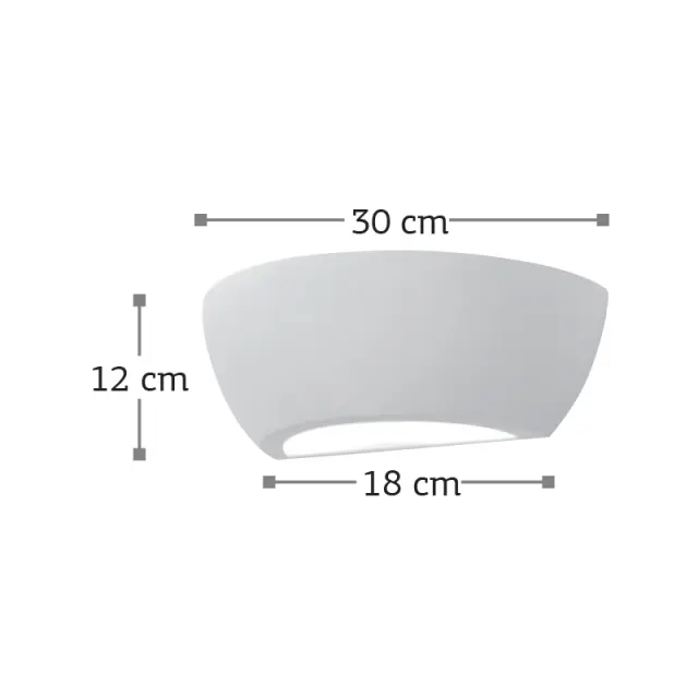 InLight Επιτοίχιο φωτιστικό λευκό από γύψο 1XE14 D:30cm (43345) 3