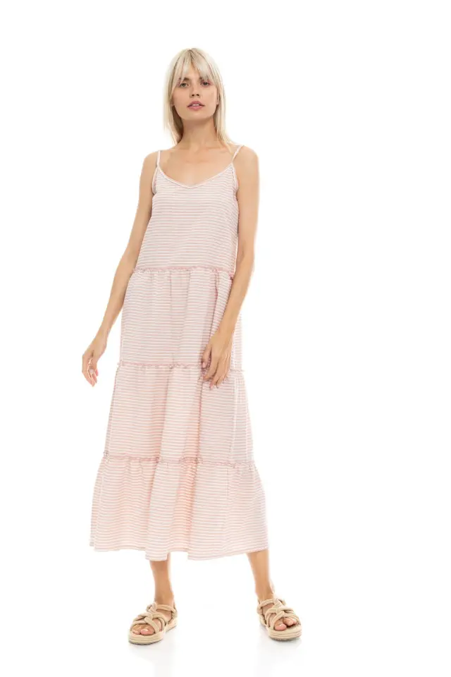 B496 - Apricot - BEACHWEAR PETIT STRIPE - S