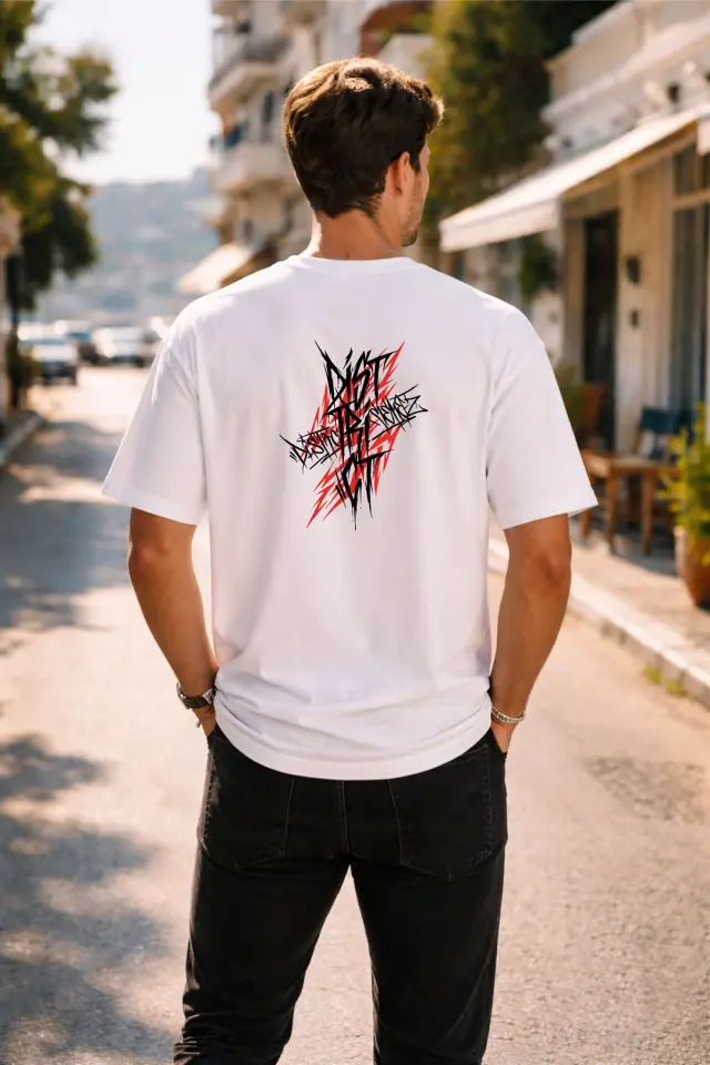 T-shirt Noshame® Oversized Λευκό με τύπωμα - 152646 - XXL