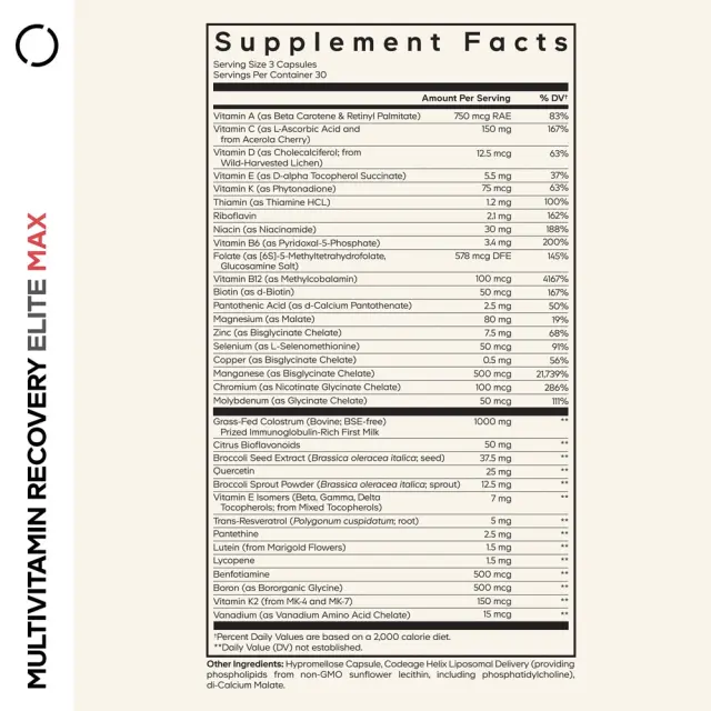 Codeage Multivitamin Recovery Elite Max 2