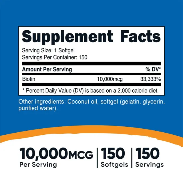Nutricost Biotin with Coconut Oil 10,000 mcg 2