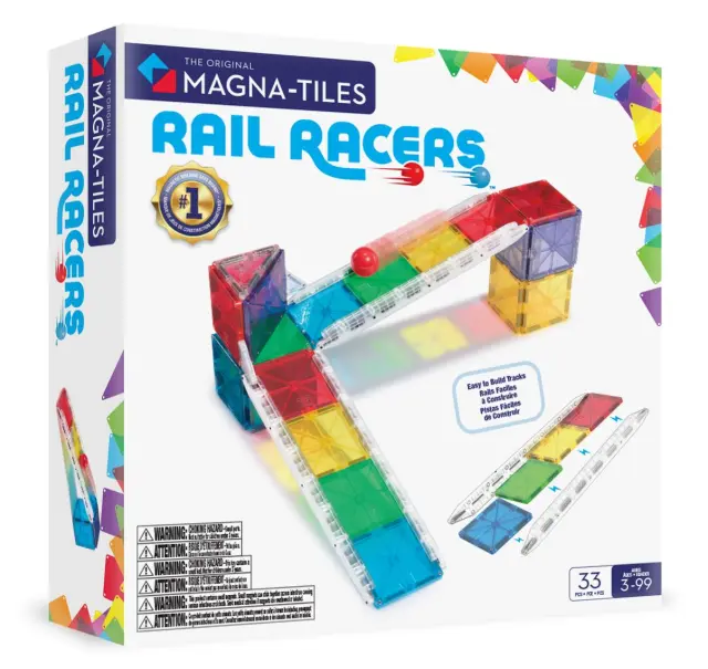 MAGNA-TILES Rail Racers 33 τεμ Μαγνητικά Πλακίδια STEM με Ράμπες / 251033RR (Magna-Tiles)
