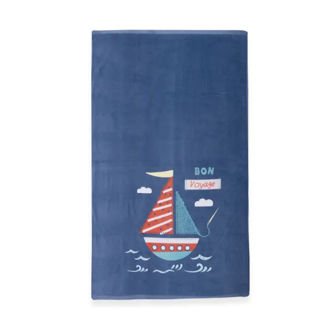 Nef-Nef Homeware Παιδική Πετσέτα Θαλάσσης Bon Voyage Navy 70x120 Blue