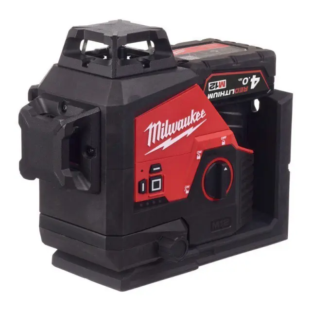 Milwaukee 4933478103 - Πράσινο Lazer 360° 3 Επιπέδων M12 3PL-0C (Xωρίς Μπαταρία + Φορτιστή) σε Βαλίτσα Μεταφοράς