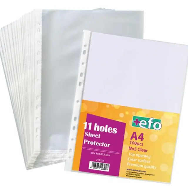 Ζελατίνες με Τρύπες +Efo Α4 Νο5 Clear 100τεμ