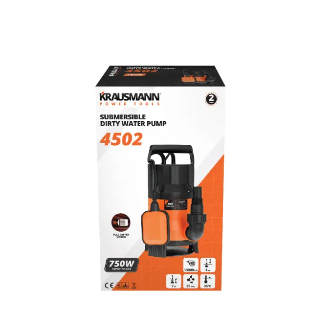 KRAUSMANN ΥΠΟΒΡΥΧΙΑ ΑΝΤΛΙΑ ΑΚΑΘΑΡΤΩΝ ΥΔΑΤΩΝ 750W 2