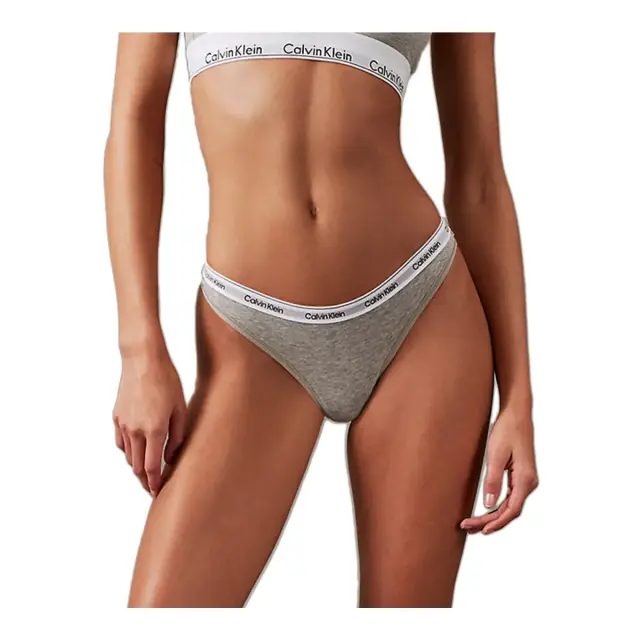 Calvin Klein Γυναικείο String Modern Logo Thong, Χρώμα Grey Heather - L