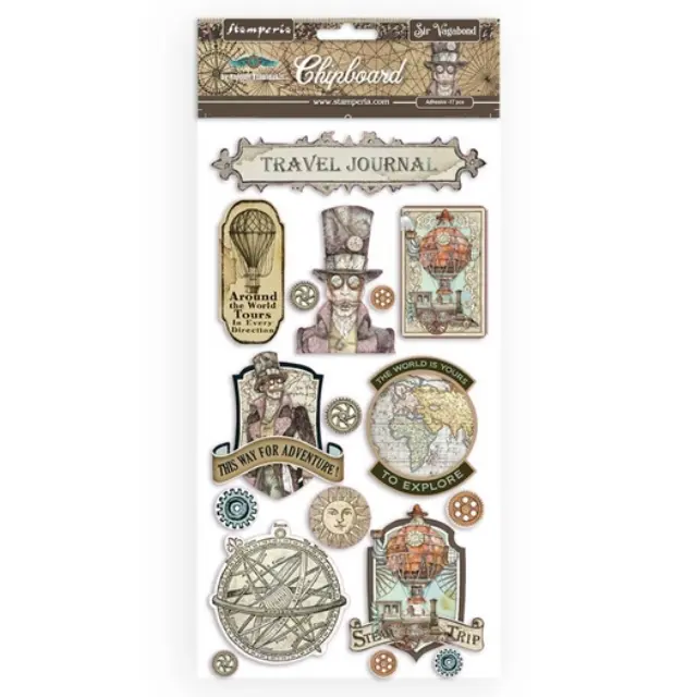 Die Cuts Chipboard Stamperia 15x30cm, Sir Vagabond