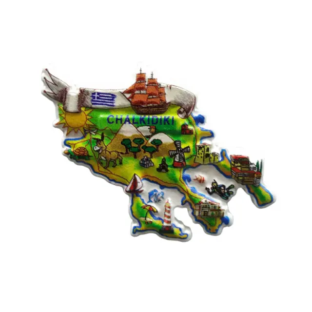 Tουριστικό μαγνητάκι Souvenir – Σετ 12pcs - Chalkidiki - 678309