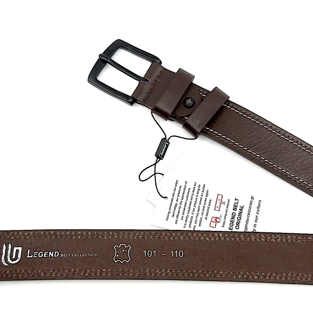 Καφέ Δερμάτινη Ζώνη Full Grain 4 cm 2