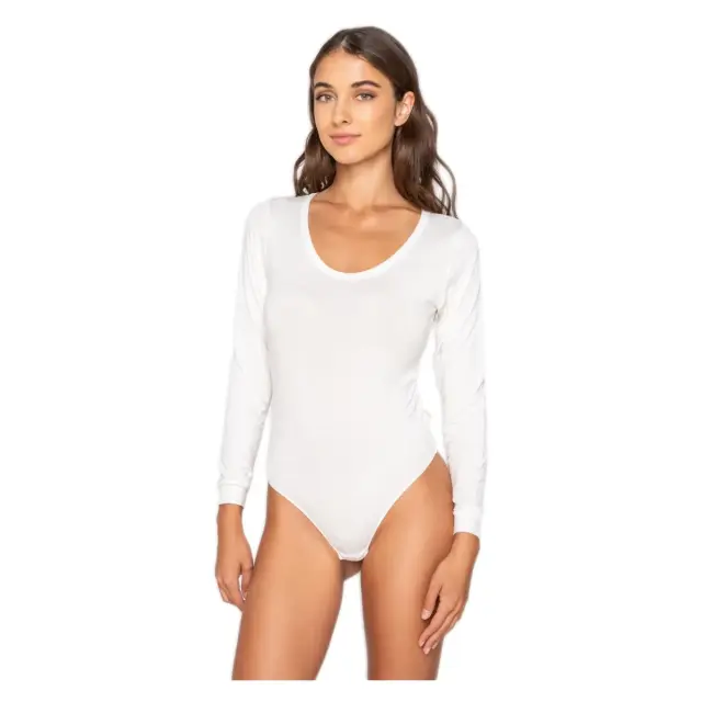 Luna Γυναικείο Κορμάκι String Μακρύ Μανίκι Micro Touch Comfort, Χρώμα Ιβουάρ