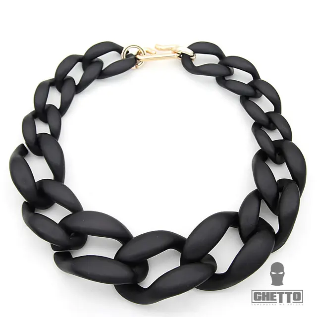 Ghetto Frosted Necklace Acrylic Resin Black Necklace