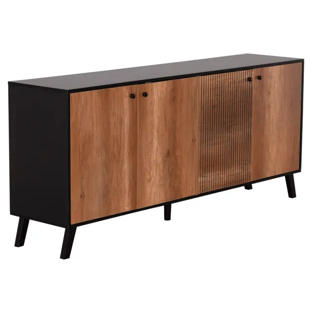ΜΠΟΥΦΕΣ ΜΕΛΑΜΙΝΗΣ FB99446.11 ΜΑΥΡΟ-ΦΥΣΙΚΟ 180x40x78.6Υεκ.