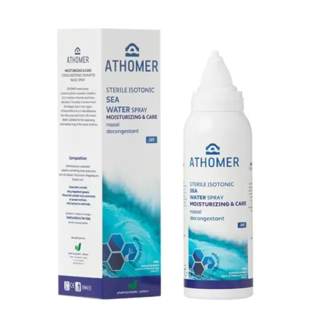 ATHOMER Babies & Adults Mist Sterile Isotonic Sea Water Spray 100ml - Ρινικό Αποσυμφορητικό Για Παιδιά & Ενήλικες