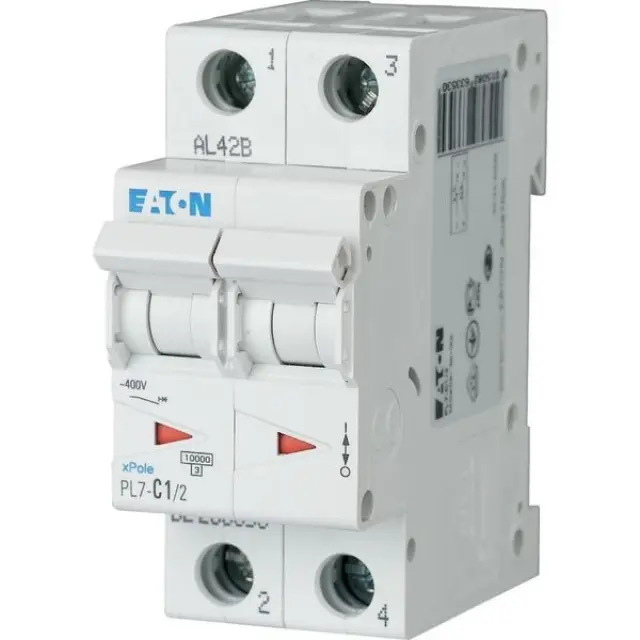 PL7-C1/2 Miniature circuit breaker (MCB), 1 A, 2p, characteristic: C