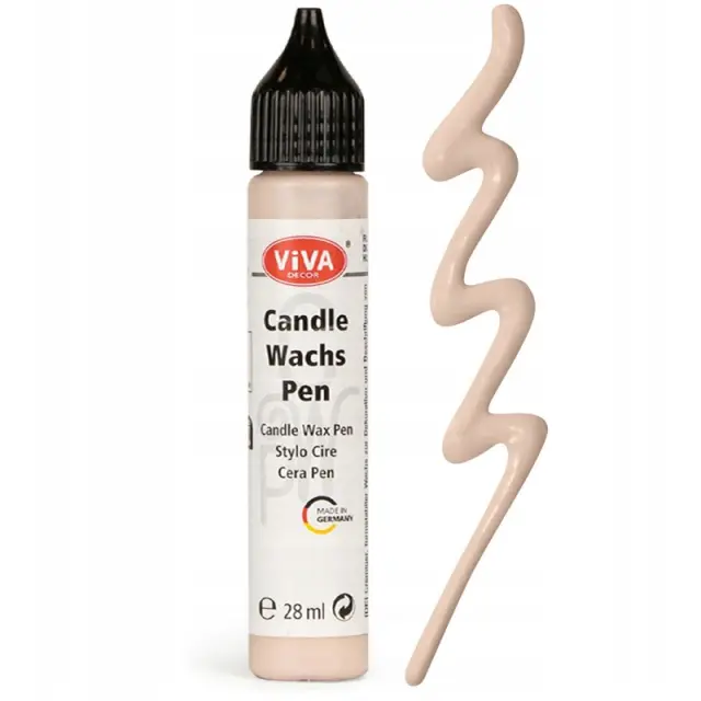 Candle Wax Pen Viva Decor, χρώμα-στυλό για διακόσμηση κεριών 28ml, Ροδακινί