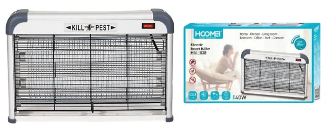 Hoomei Ηλεκτρική Εντομοπαγίδα με 2 Λάμπες UV Άσπρη HM-1638 2