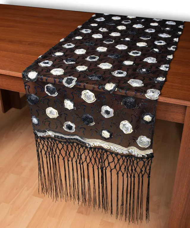 Τούλινη καρέ τραβέρσα 264-17 (50cm x 200cm) μαύρο - -