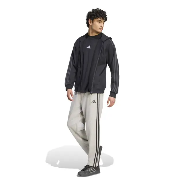 adidas Sportswear Men's 3Stripes Fleece Full-Zip Hoodie Μαύρο KY4140 (adidas Sportswear) 3
