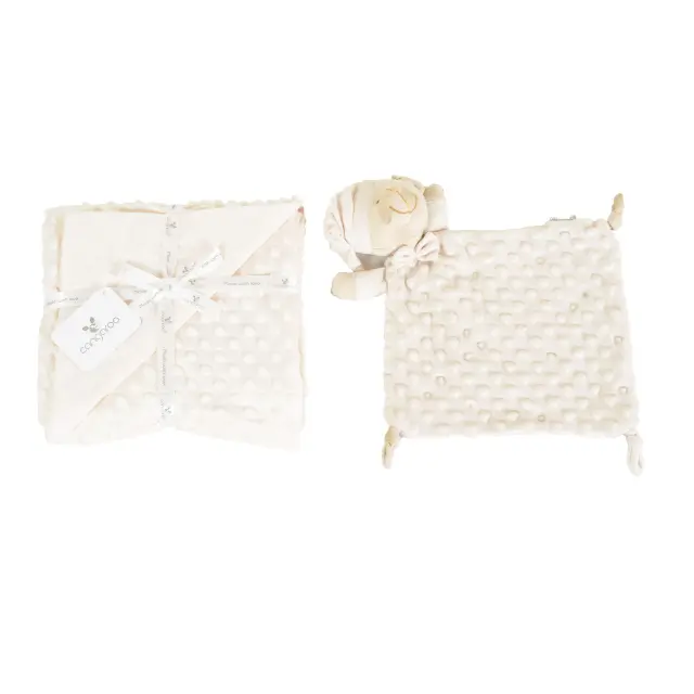 Cangaroo Κουβέρτα Αγκαλιάς & Λίκνου 75*100cm & Doudou Bennie Beige 3800146271459