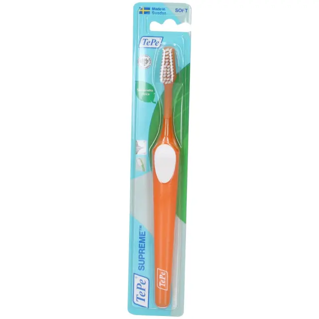 TePe Supreme Soft Οδοντόβουρτσα Ενηλίκων με Ίνες Δύο Επιπέδων, Μαλακή, 1τμχ