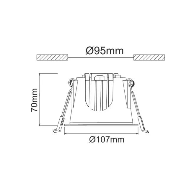 LED ΧΩΝΕΥΤΟ ΦΩΤΙΣΤΙΚΟ ΛΕΥΚΟ 230V AC 20W 6500K 2300LM 40° IP44 Ra80 Φ107x70mm 5YRS / DOL2065 2