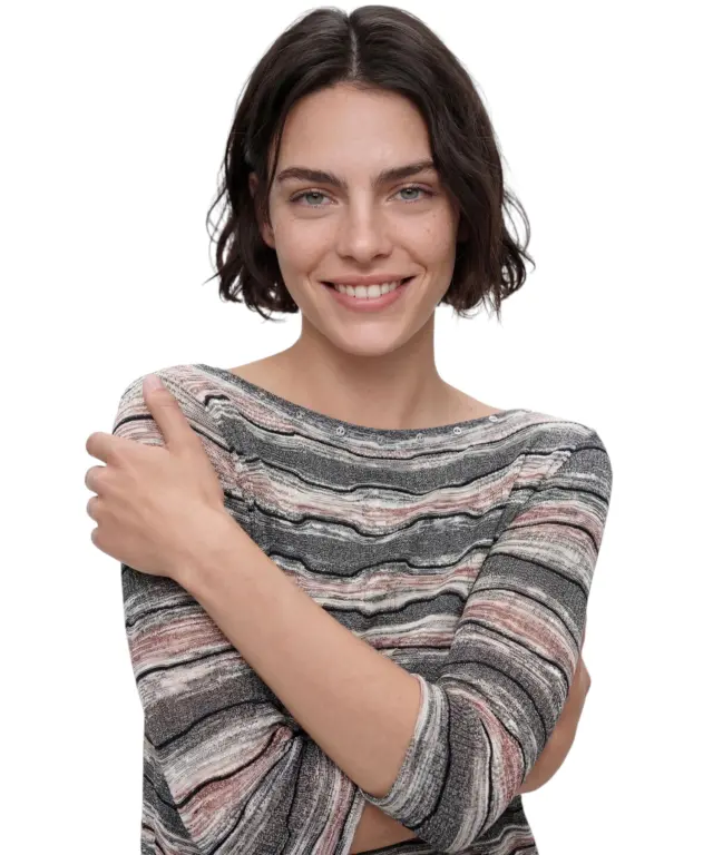 Desigual - Γυναικείο Πλεκτό Πουλóβερ Burt 26WWJF34-2008 Γκρι Ριγέ 3
