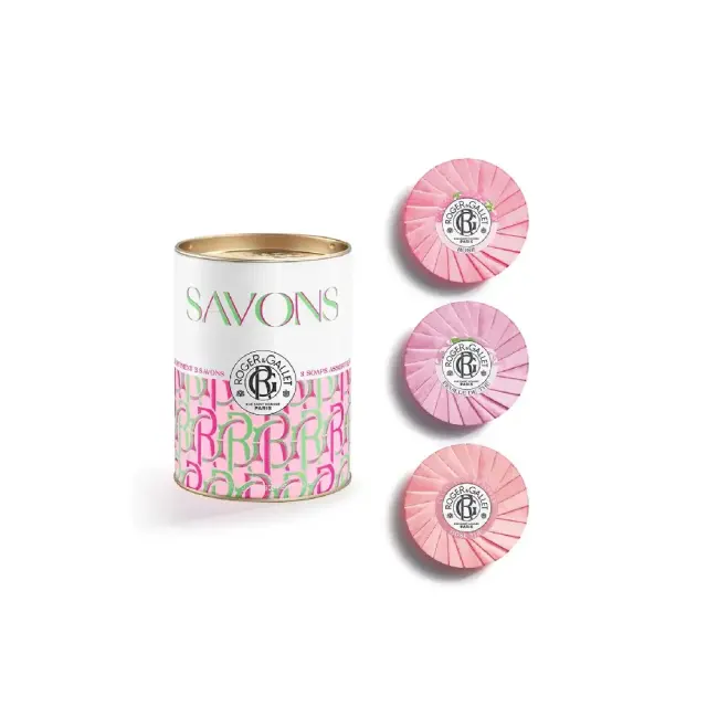 Roger & Gallet με 3 σαπούνια 100 g – Ροζ, Φύλλο τσαγιού, Τσάι τριαντάφυλλου