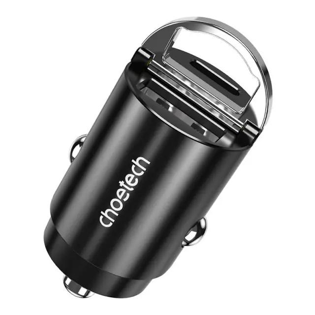 Φορτιστής αυτοκινήτου Choetech TC0006 1x USB-A, 1x USB-C 30W PD 3.0 (μαύρο) 3