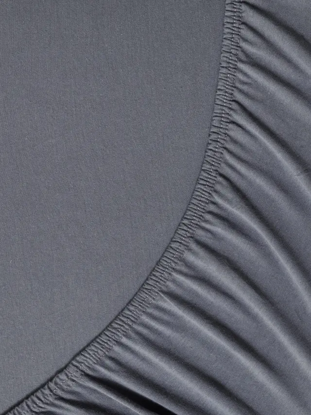 Σεντόνι 120x200+40 Ημίδιπλο Jersey Nima Tender 100% βαμβακερόΜε Λάστιχο- Dark Gray 2