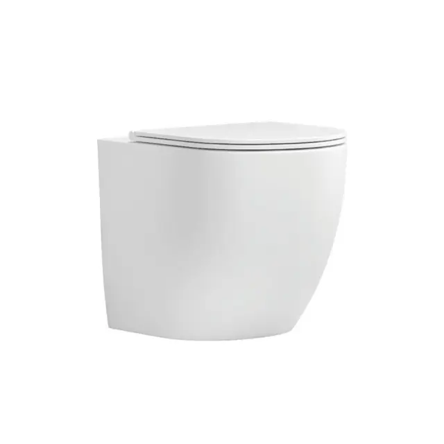 Λεκάνη δαπέδου rimless με κάλυμμα MILOS LT 2141D White Matt KARAG 2
