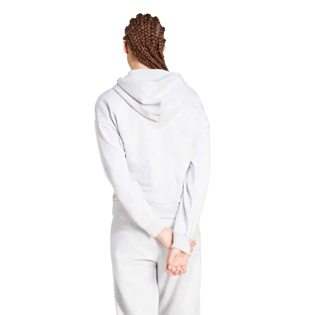 adidas Sportswear Women's 3Stripes Fleece Full-Zip Hoodie Γκρι Ανοιχτό IN6179 (adidas Sportswear) 2