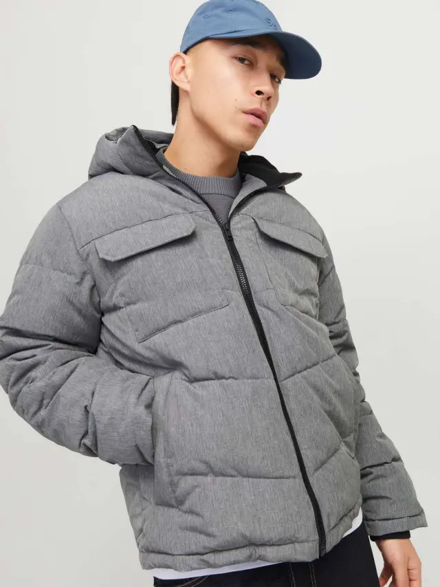 JJBUILD PUFFER JACKET Light Grey Melange 2