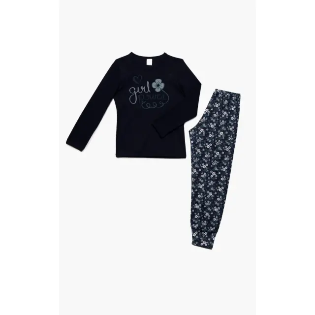 Πυτζάμα Παιδική για Κορίτσι Minerva Girl Power Navy No4 61892-100 2