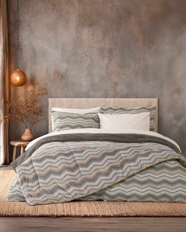Κουβερτοπάπλωμα 240x260 King Size 720gsm Flannel Fleece Nima Tempo Multicolor 100% Πολυέστερ