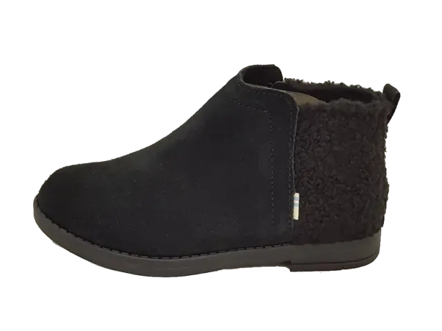 TOMS DEIA BLACK SUEDE/PLUSH FAUX SHEARLING