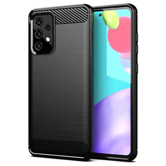 Carbon Case Σιλικόνης για Samsung Galaxy A52 5G/ 4G Μαύρη OEM
