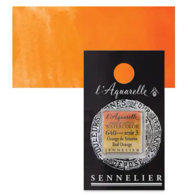 Χρώμα Ακουαρέλας Sennelier l Aquarelle Half Pan - 640 Red Orange