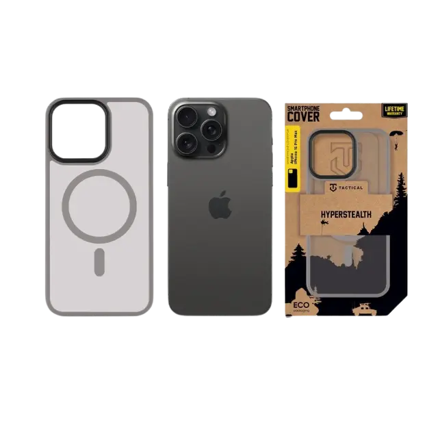 Tactical MagForce Hyperstealth Cover for Apple iPhone 15 Pro Max Light Grey 3