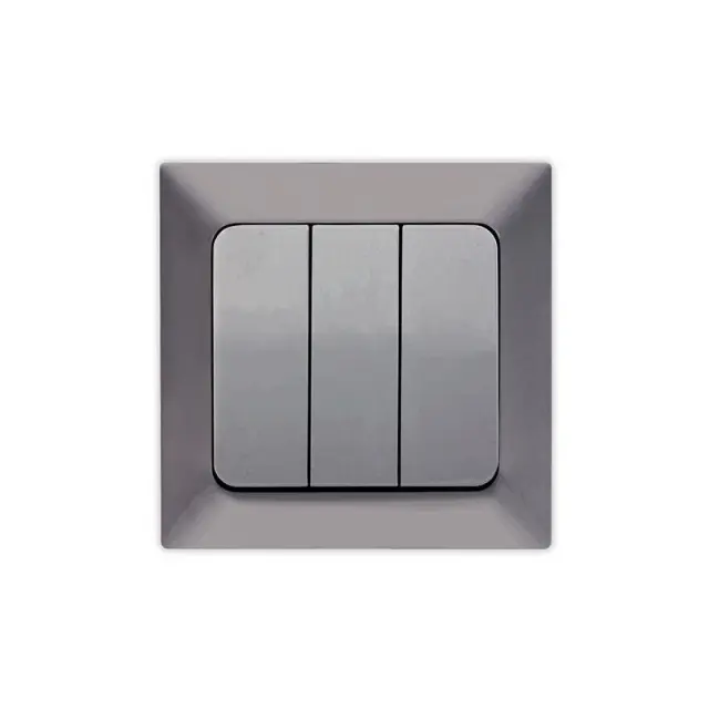 Διακόπτης Τριπλός Γραφίτης 8.2x8.2x3.5cm