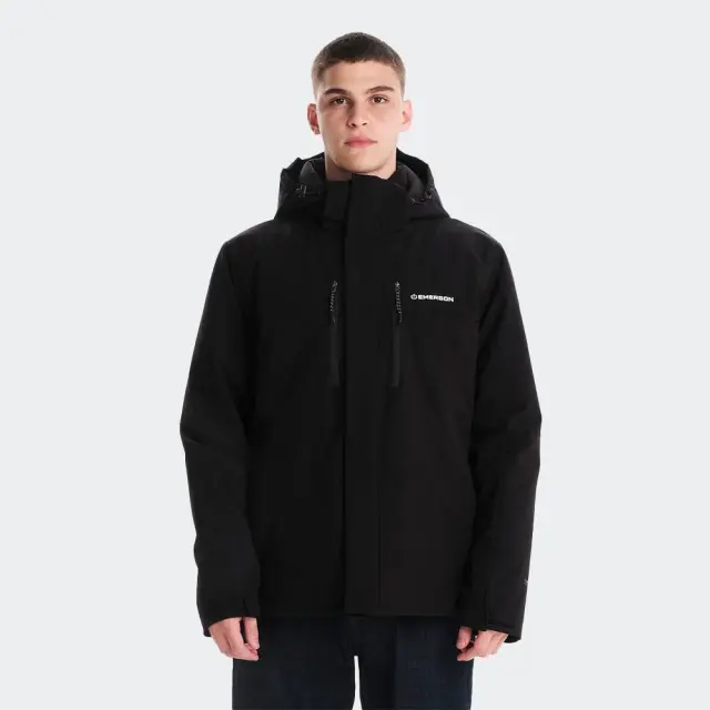 Emerson Men's Hooded Jacket (242.EM10.06-Black) - Μαύρο - S