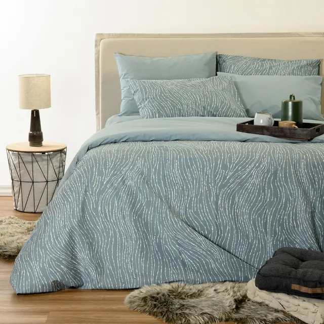 Σετ Σεντόνια 180x200+32 King Size Casual Line Melinen Brooke Grey Με Λάστιχο50% Βαμβάκι-50% Πολυέστερ