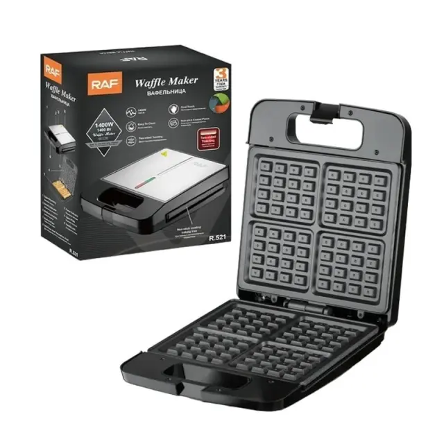 RAF Βαφλιέρα 4 Θέσεων για Βαφλάκια 1400W R.521 - Waffle Maker 99037