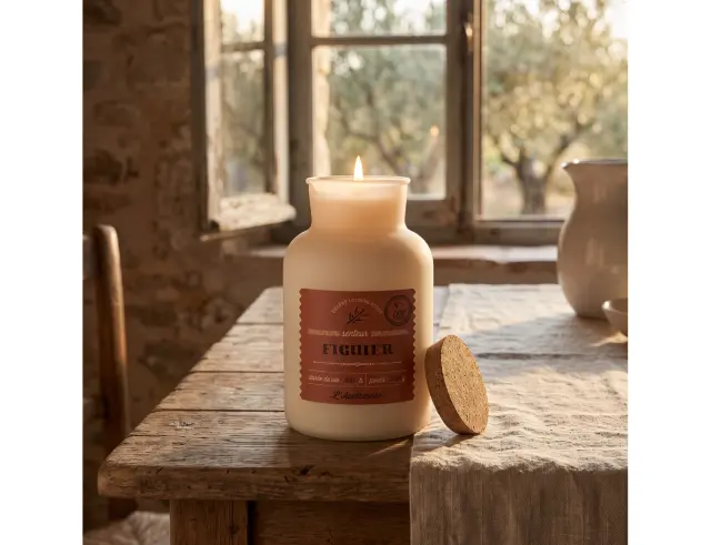Αρωματικό κερί Home Deco Factory με διάρκεια καύσης 100 ώρες, άρωμα Fig και διαστάσεις 14.5x25.5cm BO0125