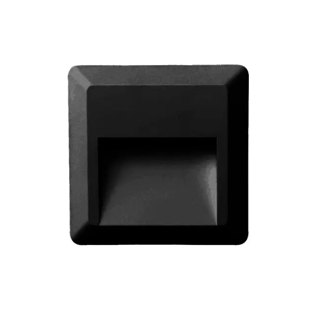 LED WALL SQUARE LUMINAIRE BLACK 230V AC IP65 2W 3000K 100LM RA80 / SLIM52NB