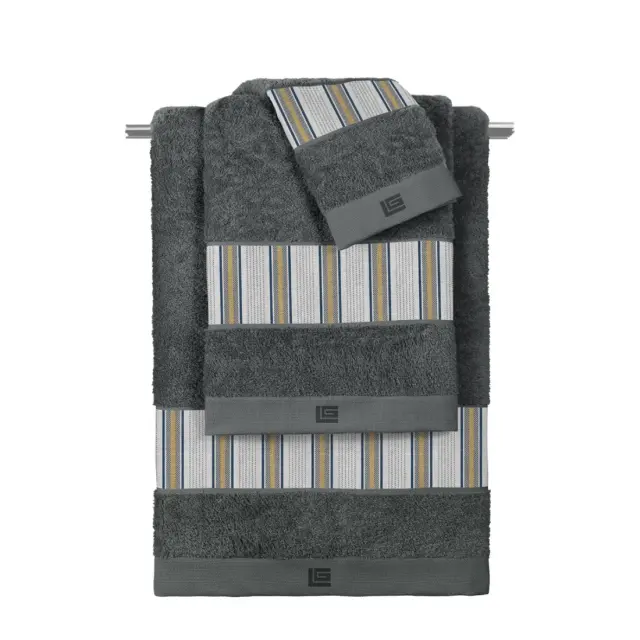Σετ Πετσέτες 3 Τεμαχίων Guy Laroche Pinstripe Grey-Anthracite 30x50,50x90,70x140