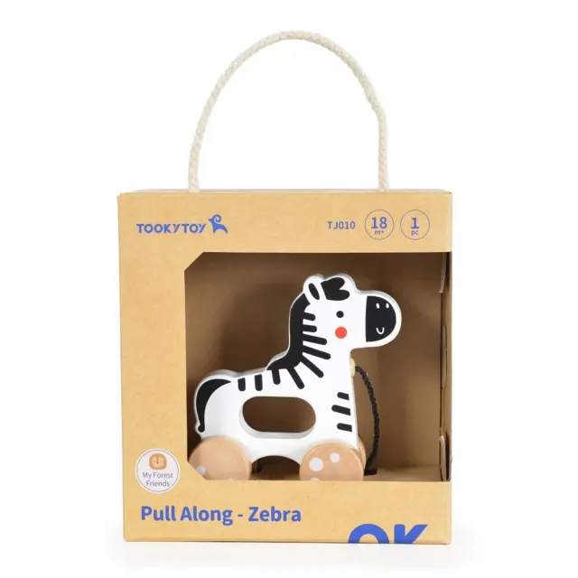 Ξύλινος Συρόμενος Zebra TJ010 Tooky Toy 6972633376361 3