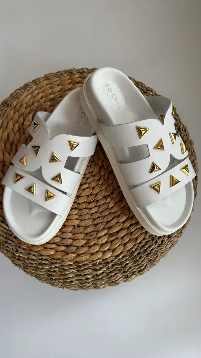 SO CHIC "SANDRA" SANDALS (3507-02 WHITE) - 38 3