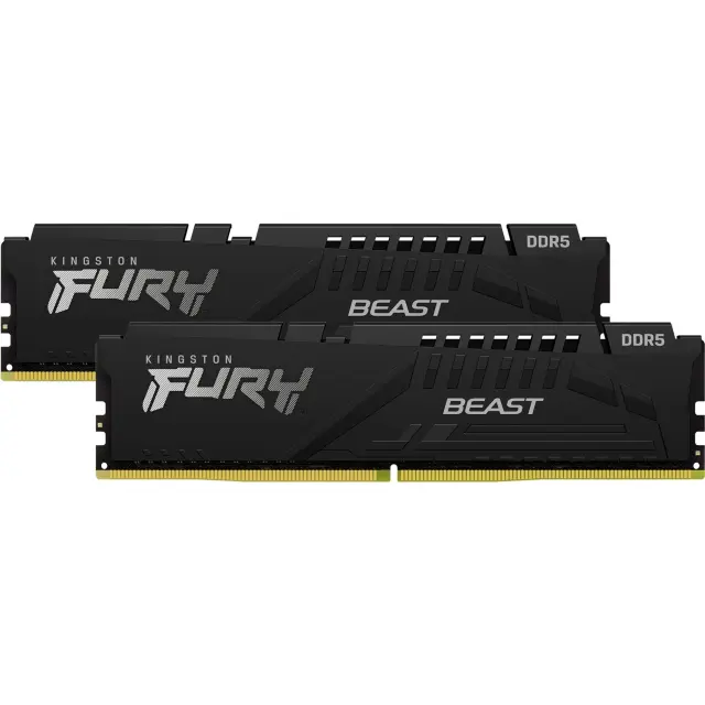 Kingston DIMM 64 GB DDR5-5200 (2x 32 GB) Dual-Kit (black, KF552C40BBK2-64, FURY Beast, INTEL XMP)